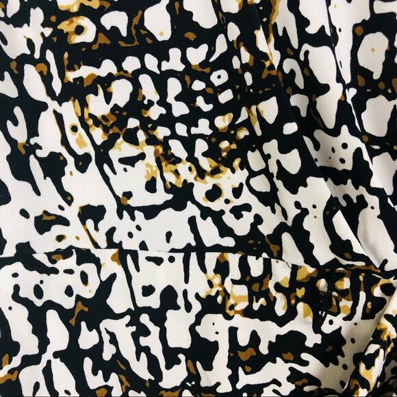 Calvin Klein white black abstract faux wrap dress - Picture 9 of 10